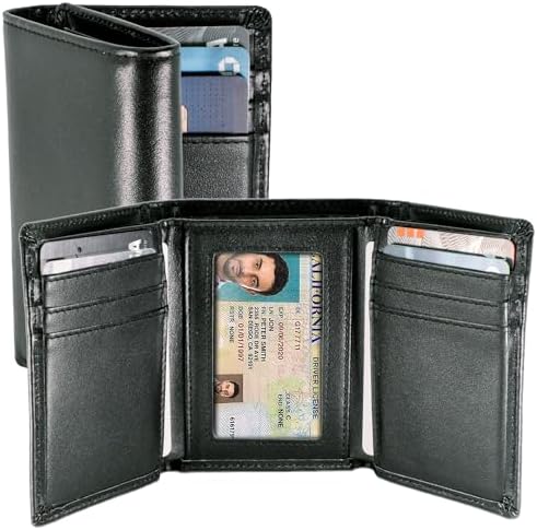 STAY FINE Top Grain Leather Trifold Wallet for Men | Ultra Strong Stitching | Handcrafted Argentinian Leather | RFID Blocking | Extra Capacity Trifold Wallet |Thin and Sophisticated Tri-Fold Design