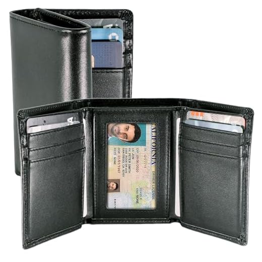 STAY FINE Top Grain Leather Trifold Wallet for Men | RFID Blocking | Ultra Strong Stitching | Extra Capacity Trifold Wallet | Thin and Sophisticated Tri-Fold Design