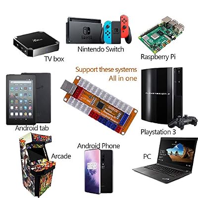 SJ@JX Arcade Game LED Controller Lamp USB Encoder Gamepad Cherry MX Microswitch Light Button 4-8way LED Joystick for Nintendo Switch PC PS3 Raspberry Pi MAME