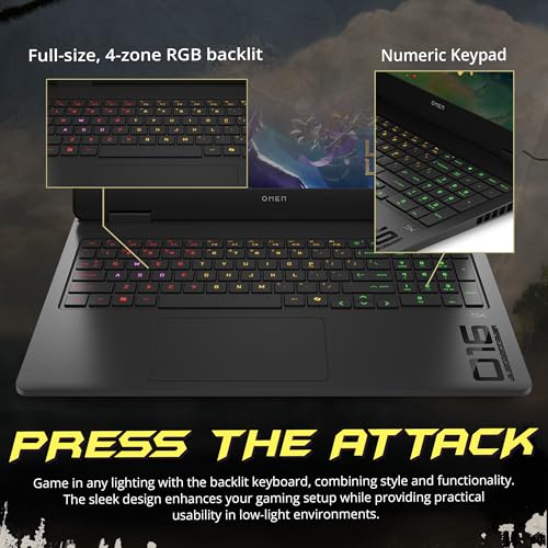 Image of HP Omen 16 inch 2K 144Hz Gaming Laptop, AMD Ryzen 9 8940HX, GeForce RTX 5060 Graphics, 32GB DDR5, 1TB SSD, 4-Zone RGB Backlit Keyboard, Copilot, Win 11 Pro, Shadow Black, 1TB Docking Station Set