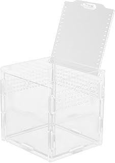 Alipis Caixa De Criação De Répteis Acrílico Recipiente De Alimentação De Répteis Tanque De Criação De Aquário Transparente Réptil Terrário Habitat Para Lagarto Tartaruga 9. 5X9cm
