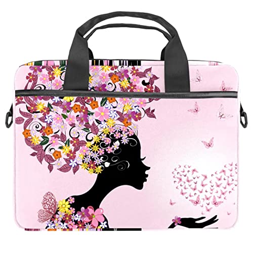 Sacoche ordinateur portable 14 pouces sac bandoulière rose cerise japonais