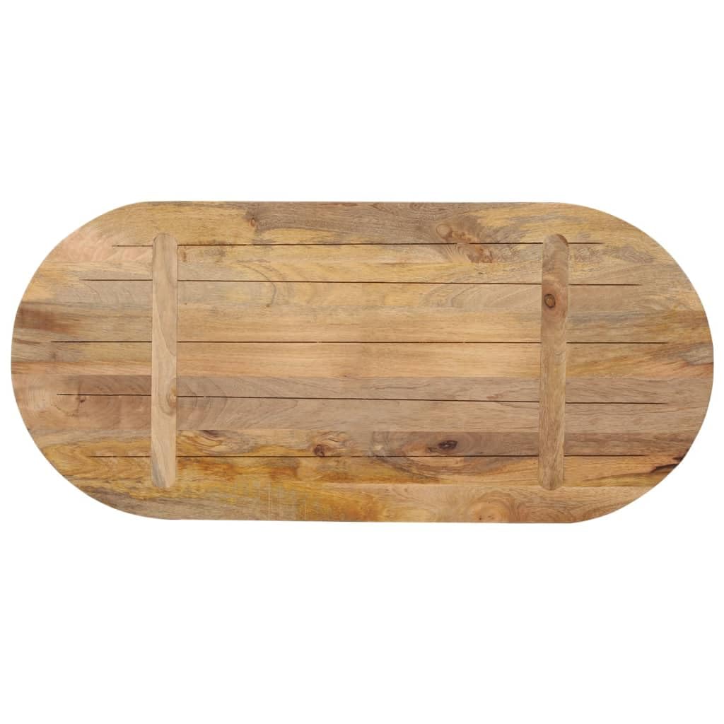 vidaXL Tablero de Mesa Ovalado Madera Maciza de Mango 80x40x2,5 cm, Superficie de Mesa, Tablero de Mesa de Madera, Tablero de Mesa de Centro