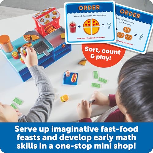 Image of Learning Resources Mini Snack Shop Sorting Set, Play Food Shop, Role Play Store, Kids Kitchen Playset Accessories, Cooking Games, Fine Motor Skills, Toddler Toys, Girl and Boy Birthday Gift
