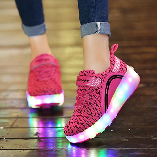 Image of Ylllu Kids LED Roller Skate Shoes with Wheel Light up Roller Shoes Gift for Girls Boys Children