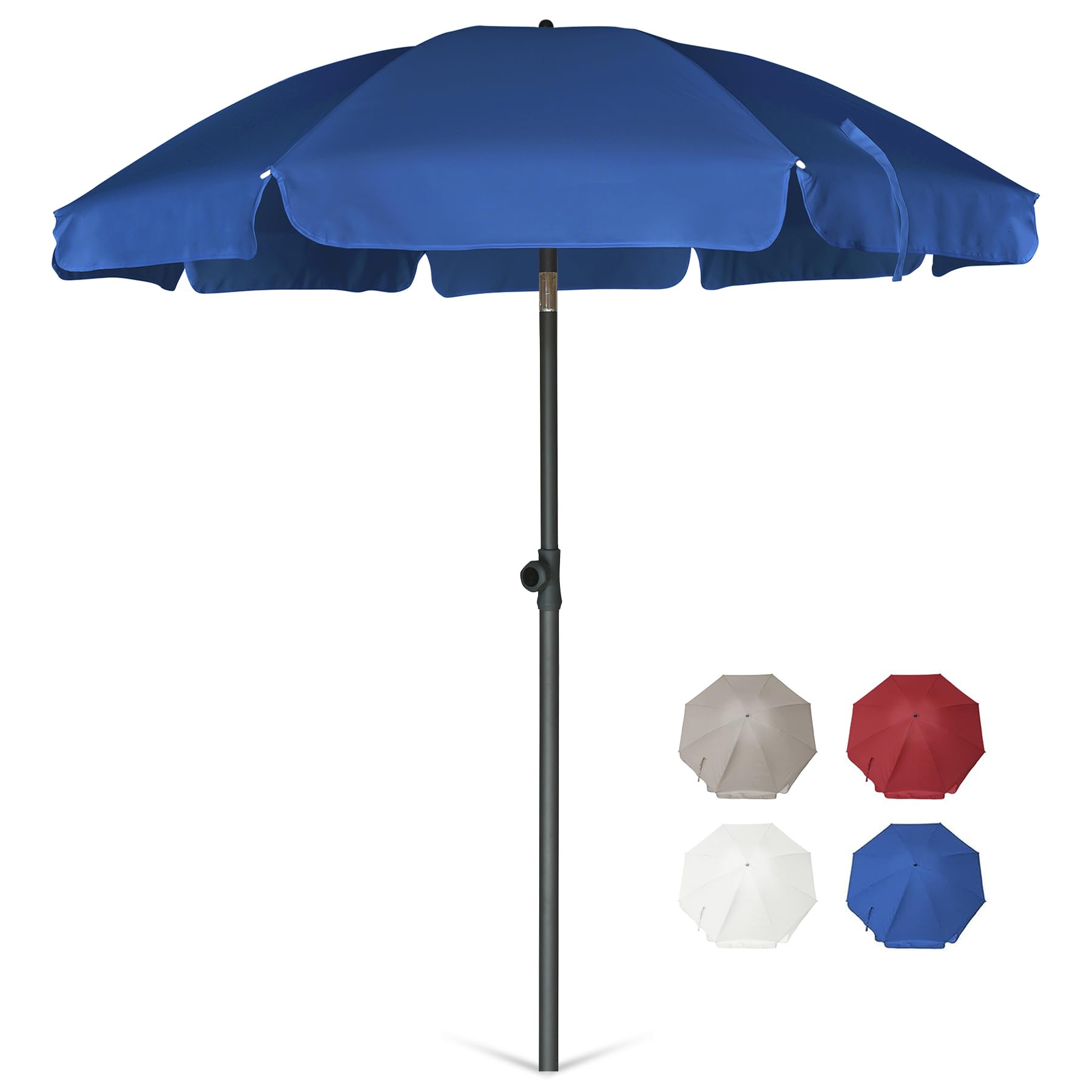 AMMSUN Patio Umbrella 6.5 ft Table Umbrella Tilt Steel Pole UPF52+ Protection, Great for Outdoor Garden Backyard - Gray