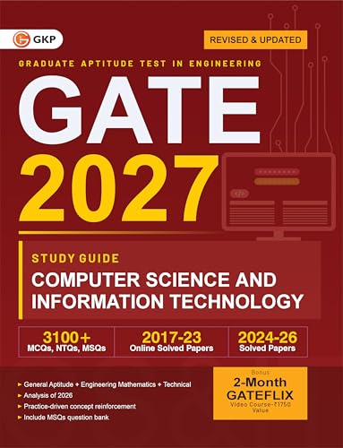 Image of GATE 2027 Computer Science and Information Technology Guide | Complete Study Material with 3100+ MCQs, NTQs & MSQs | 3 Full Mock Tests | Chapterwise ... | GATE CSE IT Book for PSU & IIT Admissions