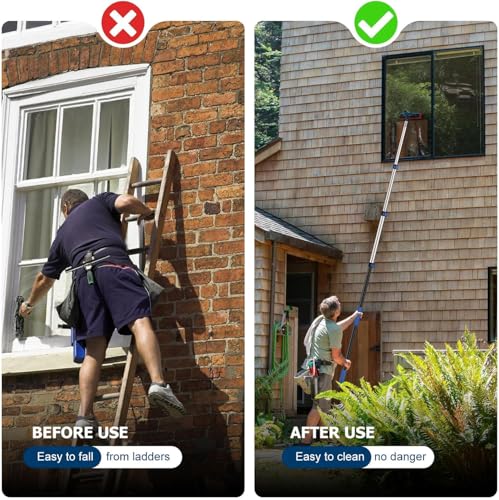 Hanured® Verlängerungsstange 1,1m-3,6m, Verstellbarer Aluminium Teleskopstange mit Universal-Aufdreh-Metallspitze, für Farbroller Deckenfenster Reinigung