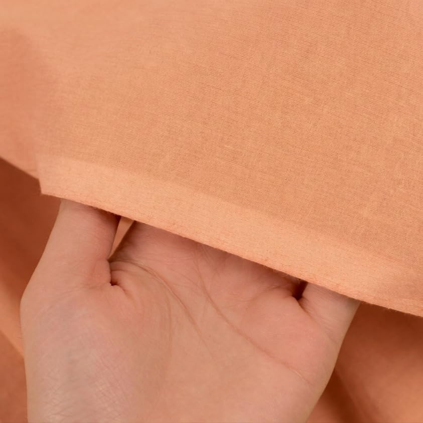Image of Soimoi Peach Solid 60 * 60's Cotton Cambric Fabric by 3 Yards, 56 Inch Wide Light Weight Material Suitable for Kurtis, Blouses, Kids Clothing, Tunics, Dresses and Summer Apparel