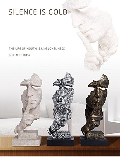 Creative Abstract Decor The Thinker Statue Face & Hand Statues And Sculptures Office Desk Decor Keep Silence Figurine (No Speak Sand) #TOP6