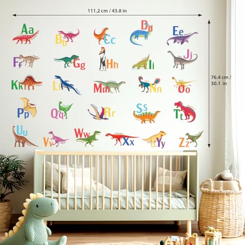 DECOWALL DS9-8080 Vinilos Dinosaurios Alfabeto Colorido miniatura 5