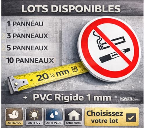 Panneau Interdit de Fumer et Vapoter, PVC 3 mm, Ø 200 mm – vue 4