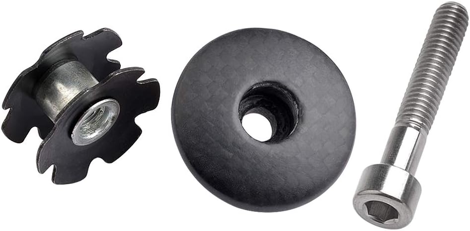 Carbon Fiber Headset Top Cap Kit M6x35mm Ti Bolt MTB BMX