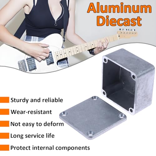 LKRXW 2 Stück 1590LB Gitarren Effektpedal Gehäuse Stompbox Aluminium-Druckguss-Gehäuse Elektronik Projektgehäuse Metall Druckguss Alu Gehäuse Gitarreneffektpedal 50,5mmx50,5mmx31mm