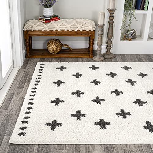 JONATHAN Y Cristo Berber Geometric Shag White/Gray Indoor Area Rug, 3x5, Bohemian, Contemporary, Easy-Cleaning for Living Room, Bedroom, Kitchen, Pet Friendly, Non-Shedding (MOH403A-3) by JONATHAN Y - Image 3
