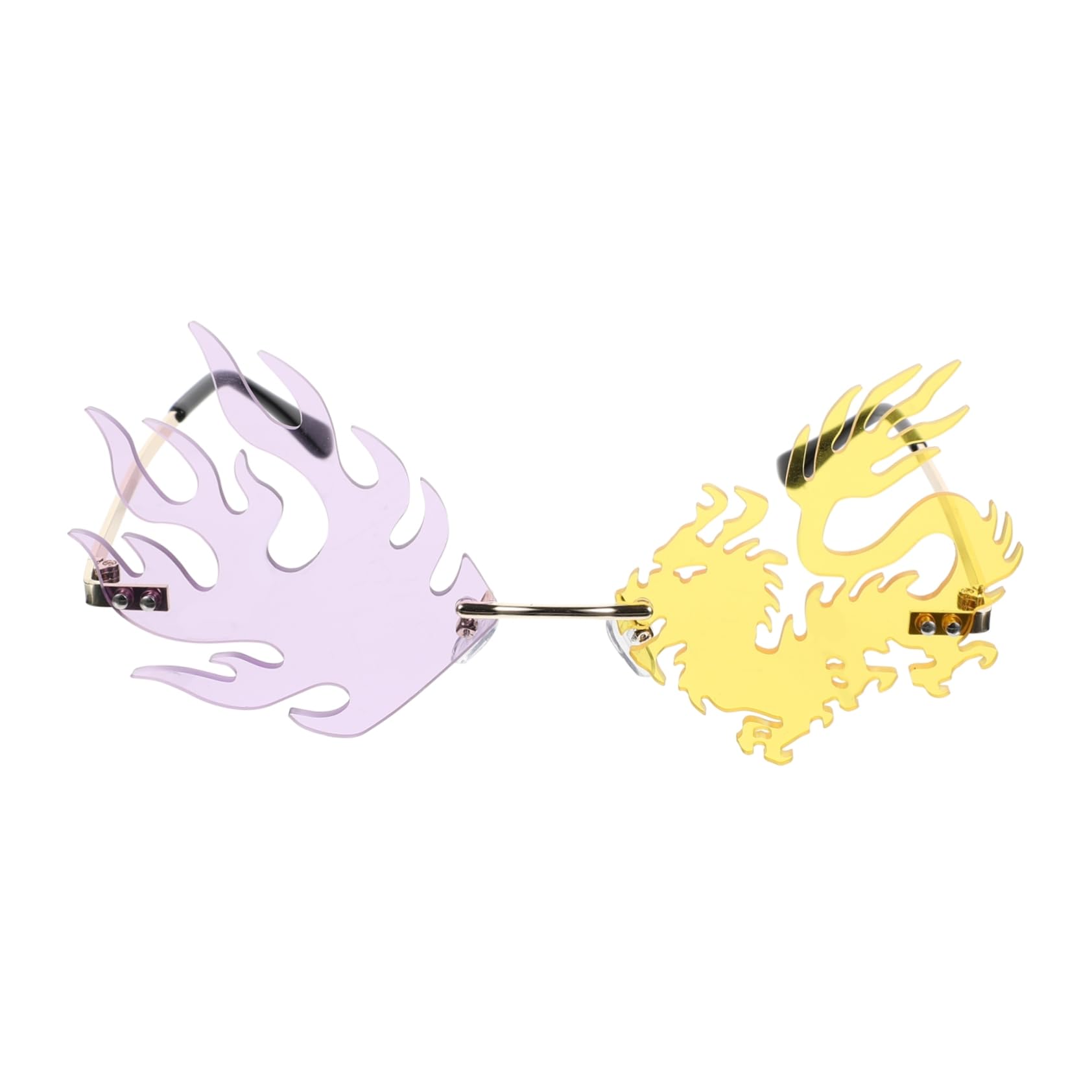 WOFASHPURET Unique Dragon and Sunglasses Men's Rimless Party Glasses Stylish and Creative Uv Blocking