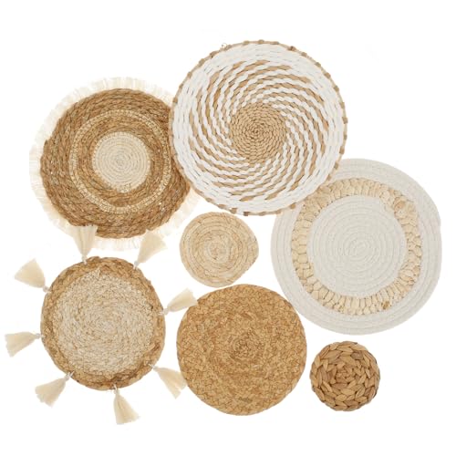 Opiniones y reviews de Cestos para colgar - los más vendidos. 47 PTMTFYL - Paquete de 7 cestas de pared bohemias para decoración de pared, cesta tejida para colgar en la pared, hecha a mano, mimbre de ratán de pastos marinos, cesta rústica...