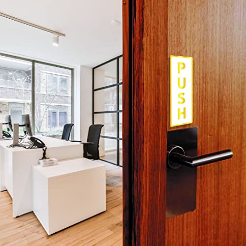 Image of CVANU Pull-Push Acrylic Sign Board for Office /Business /Hospital Sign SelfAdhesive Board(Set of 2) c32