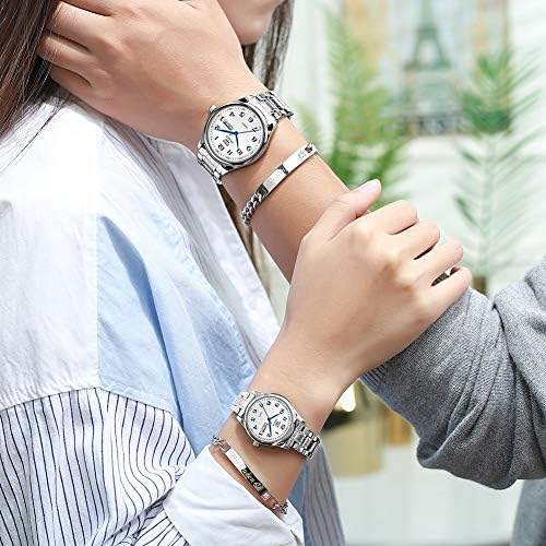 OLEVS Ladies Watches UK Analog Quartz Silver and Gold Watches for Womens Date Day Stainless Steel Waterproof Large Numbers Easy Read Dress Wrist Watches