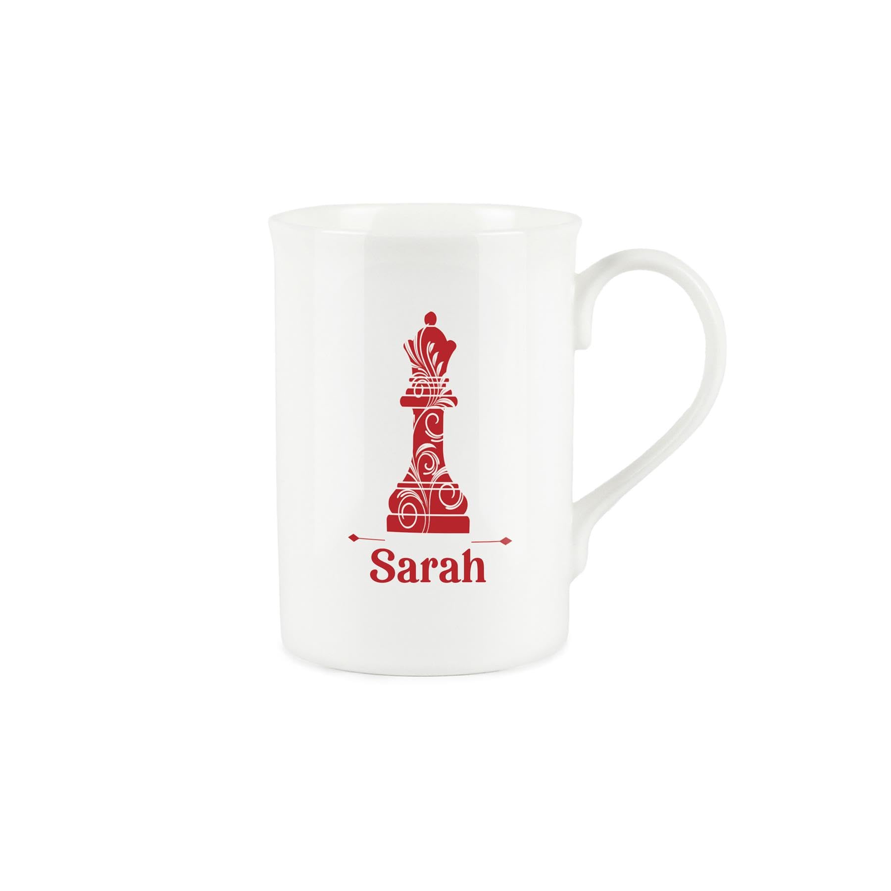 Purely Home Custom Red Queen Mug - Personalised Board Game Present - Chess Bone China Coffee/Tea Mug Gifts for Her