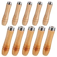 Bruislard 10 Stück Holzfeile Griff, Feilengriff, Holzgriffe Mit Starken Metallkragen Für Feilen Raspeln (Bohrungsdurchmesser: 4 mm + 5 mm, Jeweils 5 Stück)
