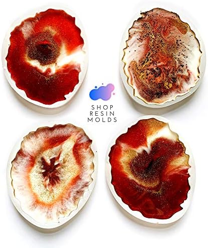 Resin Geode Coaster Agate Silicone Mold 4pc by Shop Resin Molds
