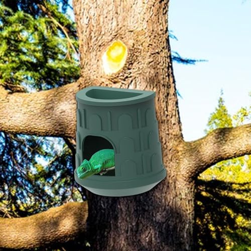 Bothyi Réptil Caverna Critter Bath Hideaway Decoração de de gaiola anfíbios de esconder, Verde