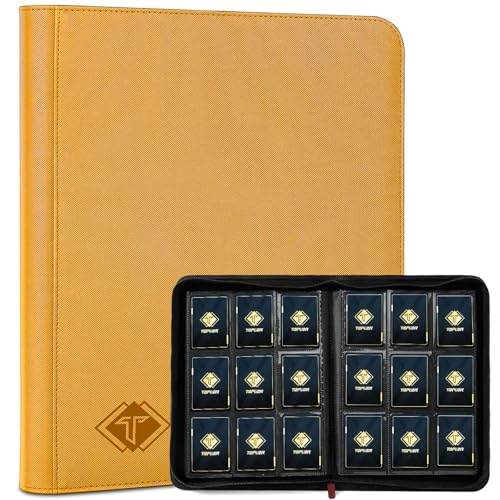 Classeur de cartes à collectionner pour cartes de baseball MTG, de football, facile à utiliser (jaune, 432 poches) Classeur de cartes à collectionner pour cartes de baseball MTG, de football, facile à utiliser (jaune, 432 poches)