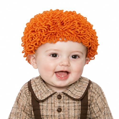 Halloween Cabbage Costume Yarn Wig, Orange 6, Curly Crop
