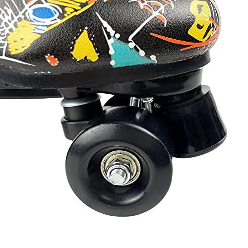 Women's Classic Roller Skates High-Top Microfiber Leather Roller Skates For Adult Women Men Double Row Indoor Outdoor Skates For Unisex Girls With Shoes Bag (Black Black Wheel,40- Us: 8.5) #TOP4