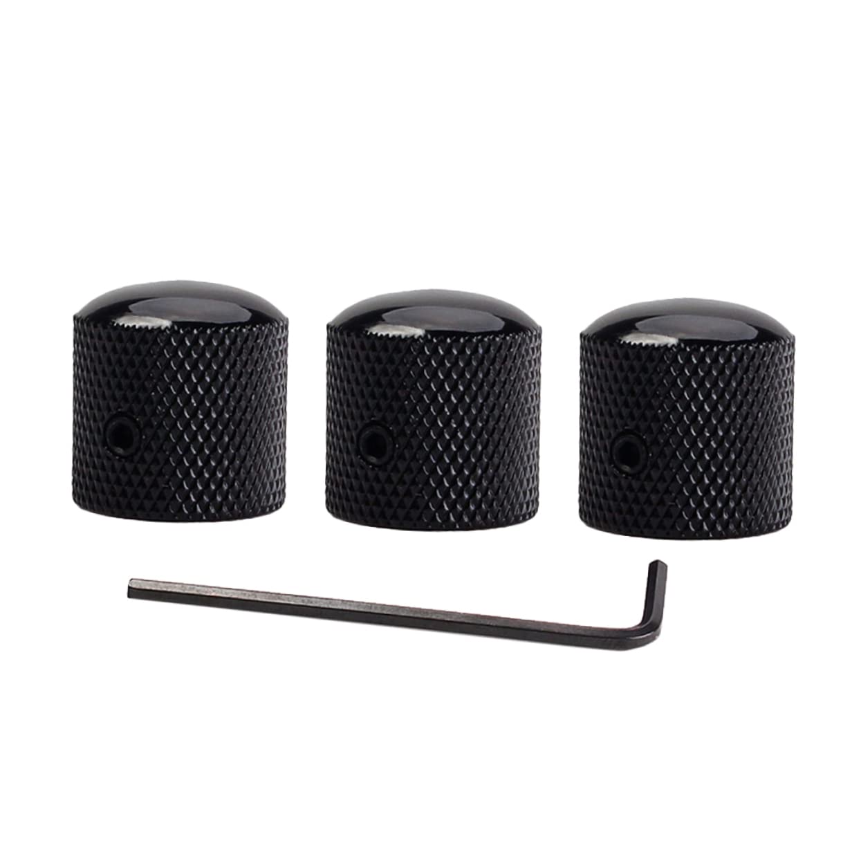 VICASKY 3 Pack Black Volume Control Knobs for Guitar Bass Tone Knobs Replacement for Old Worn Out Parts
