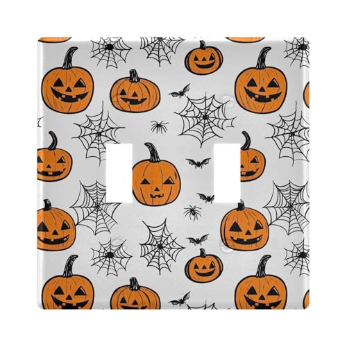 UMIRIKO Halloween Pumpkins and Spider Webs Light Switch Cover Plate Covers Decorative Double Toggle Home Decor 202b6656