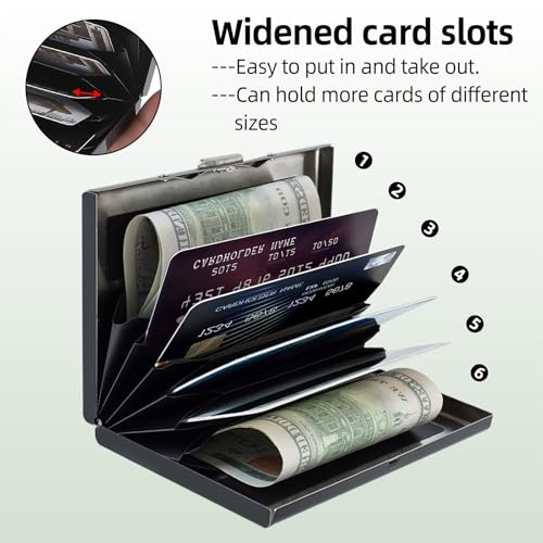 Credit Card Holder Metal Wallet, RFID Blocking Slim Minimalist Card Wallets for Man Woman, Aluminum Wallet for ID Business Cards Cash, Green Dragon Small Pocket Purse Hard Case with 6 slots2