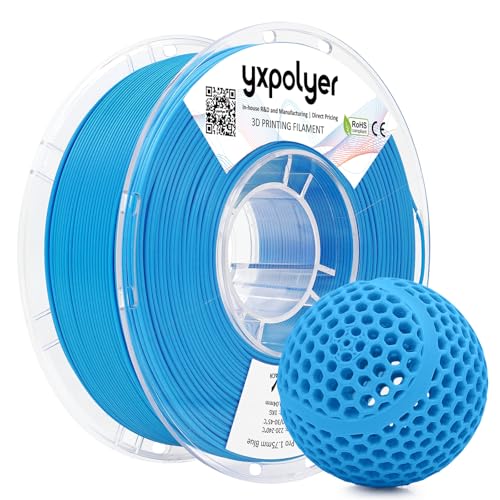 Image of YXPOLYER Flexible PLA Food-Grade Soft PLA 92A 3D Printing Filament 1.75mm 1KG Blue for Bouncy Airless Basketball, Safe Dog Chew Toy, Interactive Pet Ball