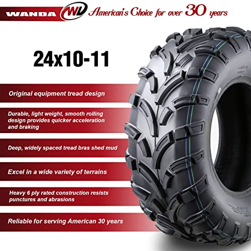 Image of WANDA 2 New ATV Tires 24x10-11 24x10x11 /6PR P373-10279...