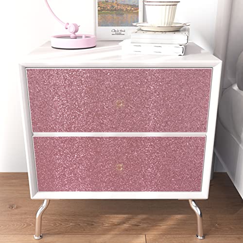 Westick Pink Glitter Wallpaper Stick And Peel For Bedroom 80 X 15.75 In Sparkle Glitter Wall Paper Waterproof Fabric Vinyl Roll Self Adhesive Chunky Glitter Contact Paper Peel And Stick For Cabinets #TOP1