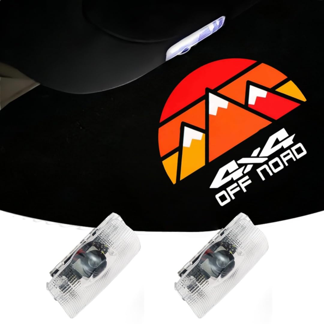 2Pack Never Fade LED Laser Ghost Shadow Light Side Door Courtesy Light Car Door Welcome Projector Light Compatible with Tacoma 4Runner Tundra Rav4 TRD