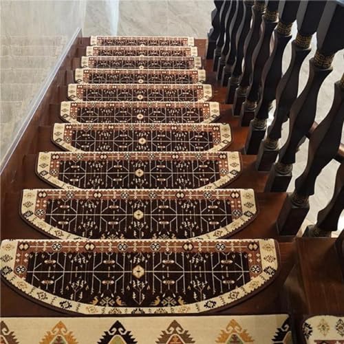 Alfombra antideslizante de lujo para escalones de madera de estilo 7 2