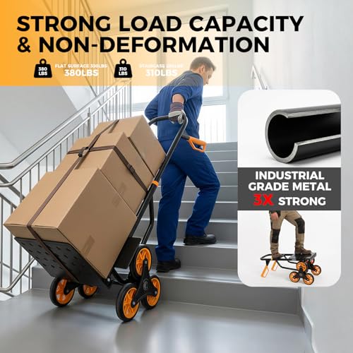 Carretilla para escaleras resistente con ruedas triples 5.9 pulgadas miniatura 4