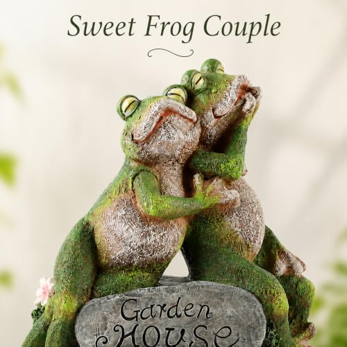Mantaoilfe Resin Frog Garden Statue with Stacked Frogs on Engraved Stone, Whimsical Outdoor Garden Decoration for Patio Lawn Yard Balcony Porch or Indoor Nature-Inspired Decor — view 4