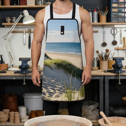 Delantal para trabajo en madera para hombre, negro miniatura 4