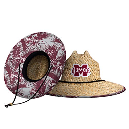 Image of FOCO Men's NCAA College Team Logo Floral Straw Sun Hat