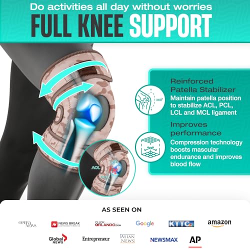 Image of Modvel ELITE Knee Brace for Men & Women - Patella Gel Pads & Side Stabilizers for ACL, Meniscus Tear, Arthritis & Injury Recovery - Maximum Support for Running, Sports & Joint Pain Relief
