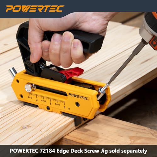 Image of POWERTEC #10 x 2-3 /8 inch Anti-Split Edge Deck Screws (250 Pack) - Ruspert Coated Hidden Deck Fasteners, T15 Star Drive for Hardwood & Composite Decking, Compatible with Edge Deck Jigs (72185)