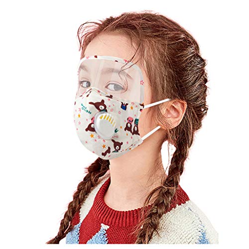 5 Máscara Infantil Proteção com Protetor Ocular, Reutilizável e Lavável Mascara Facial Infantil Prot