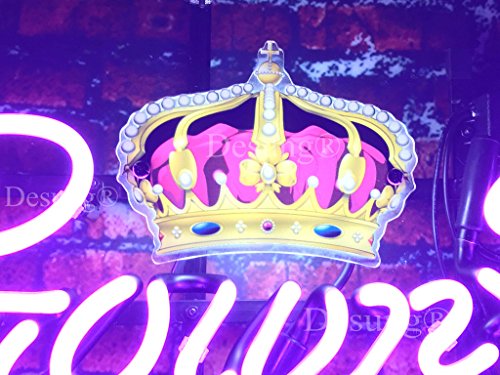 Image of 24 inchx10 inch Crown Royals Neon Sign Light HD Vivid Printing Technology Man Cave Beer Bar Pub Handmade Real Tube Lamp Handmade LED Neon Tubing Signs