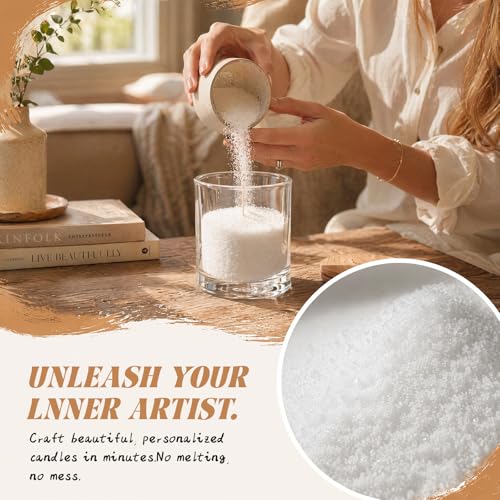 ENCANLIGHT 5 lb Pearl Wax Sand DIY Set with 50 Wicks Reusable Pearled Candle Wax for DIY Home Kit by ENCANLIGHT - Used condition - Image 4