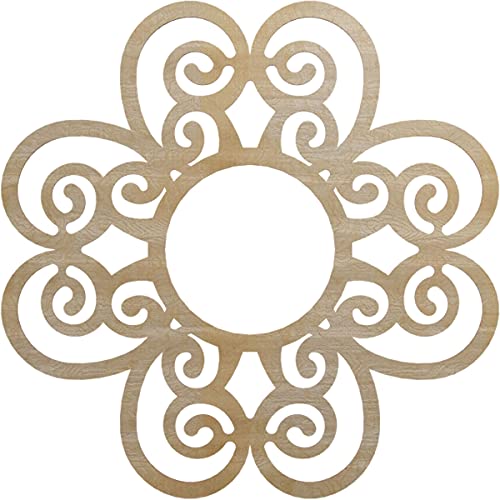 Ekena Millwork 38" OD x 13" ID x 1/4" T Cohen Wood Fretwork Pierced Ceiling Medallion, Hickory