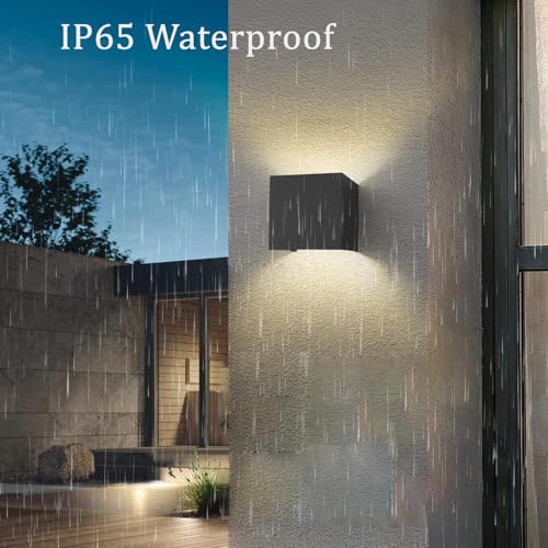 Applique murale LED extérieur noire IP65 avec télécommande pour jardin - 3