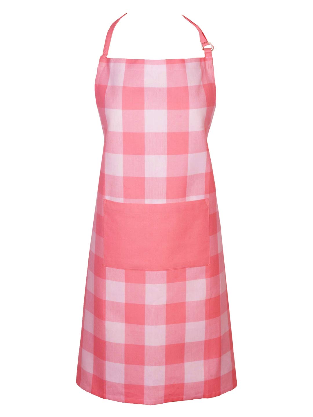 Lushomes Apron for Women, Checks Kitchen Apron for Men, Cooking Apron, apron for kitchen, kitchen dress for cooking, cotton apron for women, Size 70x80 cms, Pack of 1